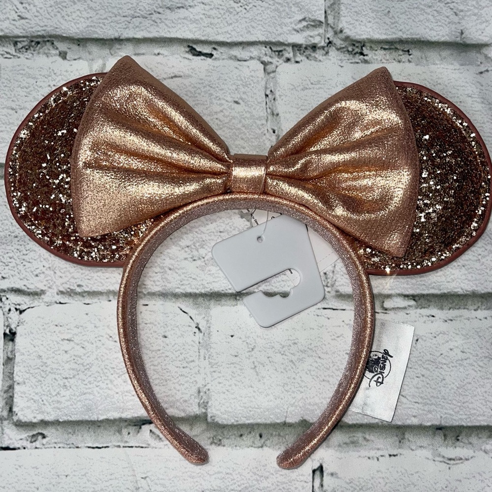 Disney Parks Minnie Mouse Briar Rose Gold Ear Headband New